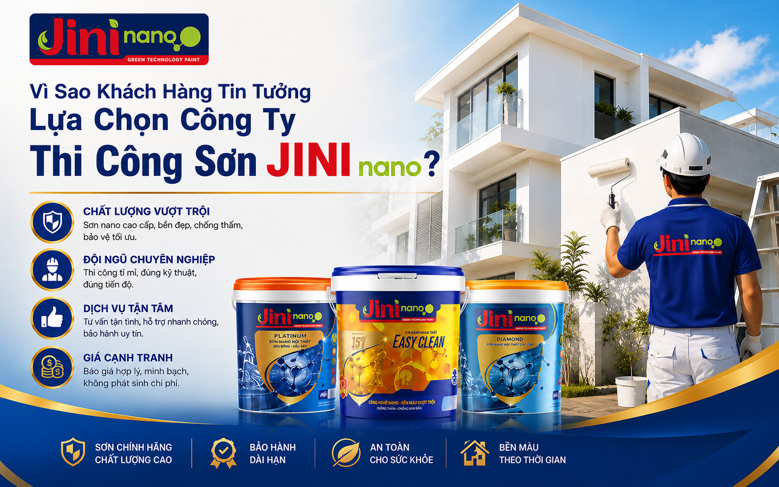 Vì Sao Khách Hàng Tin Tưởng Lựa Chọn Công Ty Thi Công Sơn JINI nano?